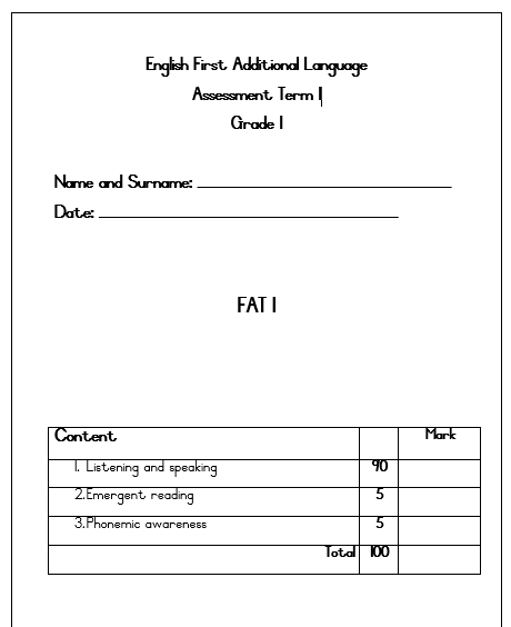 grade 1 english first additional language term 1 juffrou 911