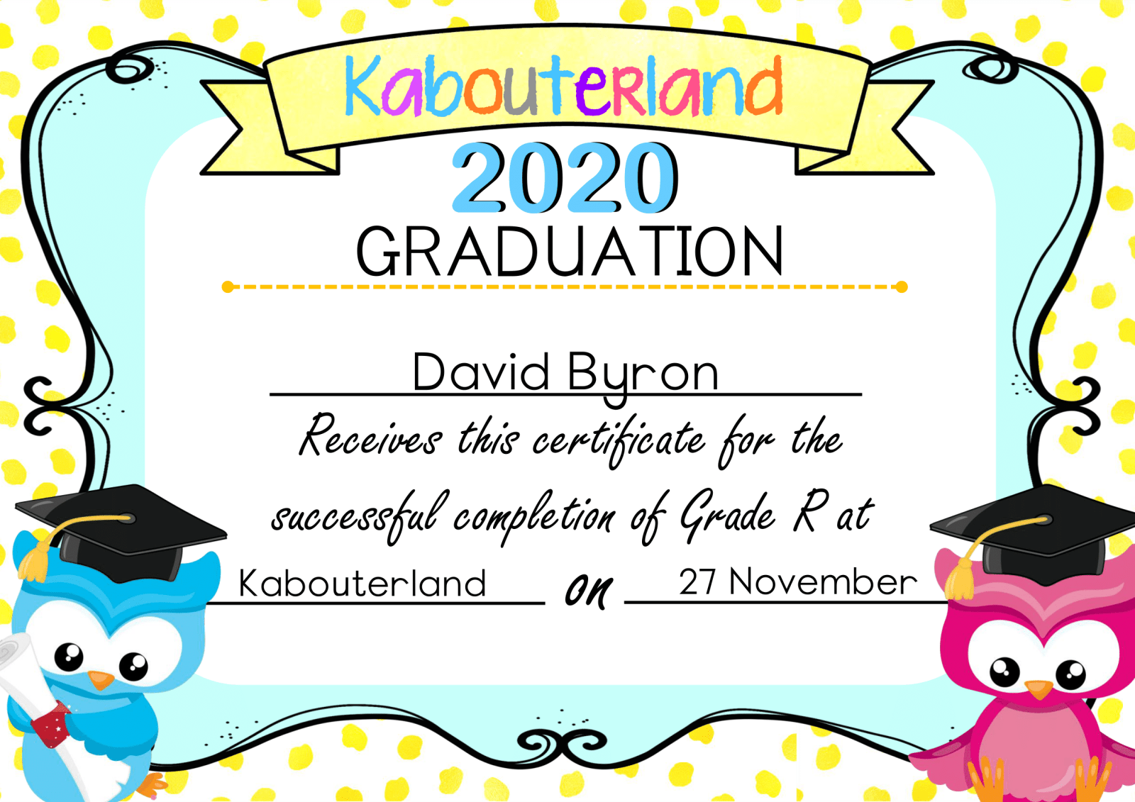 Printable Graduation Certificate